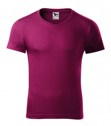 Malfini 146 Slim Fit V-neck fuchsia red