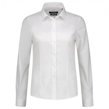 T24 Fitted stretch women Poplin shirt T0 white