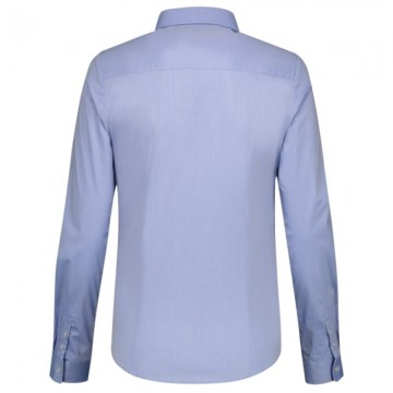T24 Fitted stretch women Poplin shirt TC blue back
