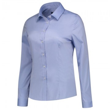 T24 Fitted stretch women Poplin shirt TC bleu site