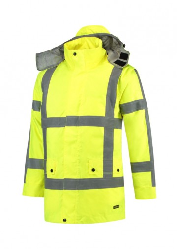 T50 High Vis RWS Parka fluorescent yellow site 1